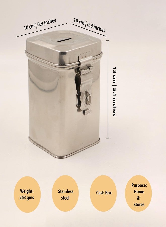 Spillbox حصالة نقود تقليدية مصنوعة يدوياً من Spillbox | صندوق نقود | حصالة عملات معدنية | وعاء نقود | صندوق لجمع العملات المعدنية | خزنة عملات | مدخر العملات - حصالة من الفولاذ المقاوم للصدأ (ستانلس ستيل) - Image 4